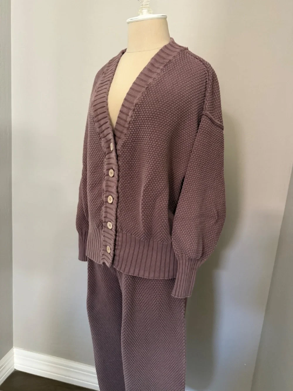 Free People Hailee Cardigan and Pant Cotton Set FP Beach Gulf Cocoa Size Small - Picture 10 of 10
